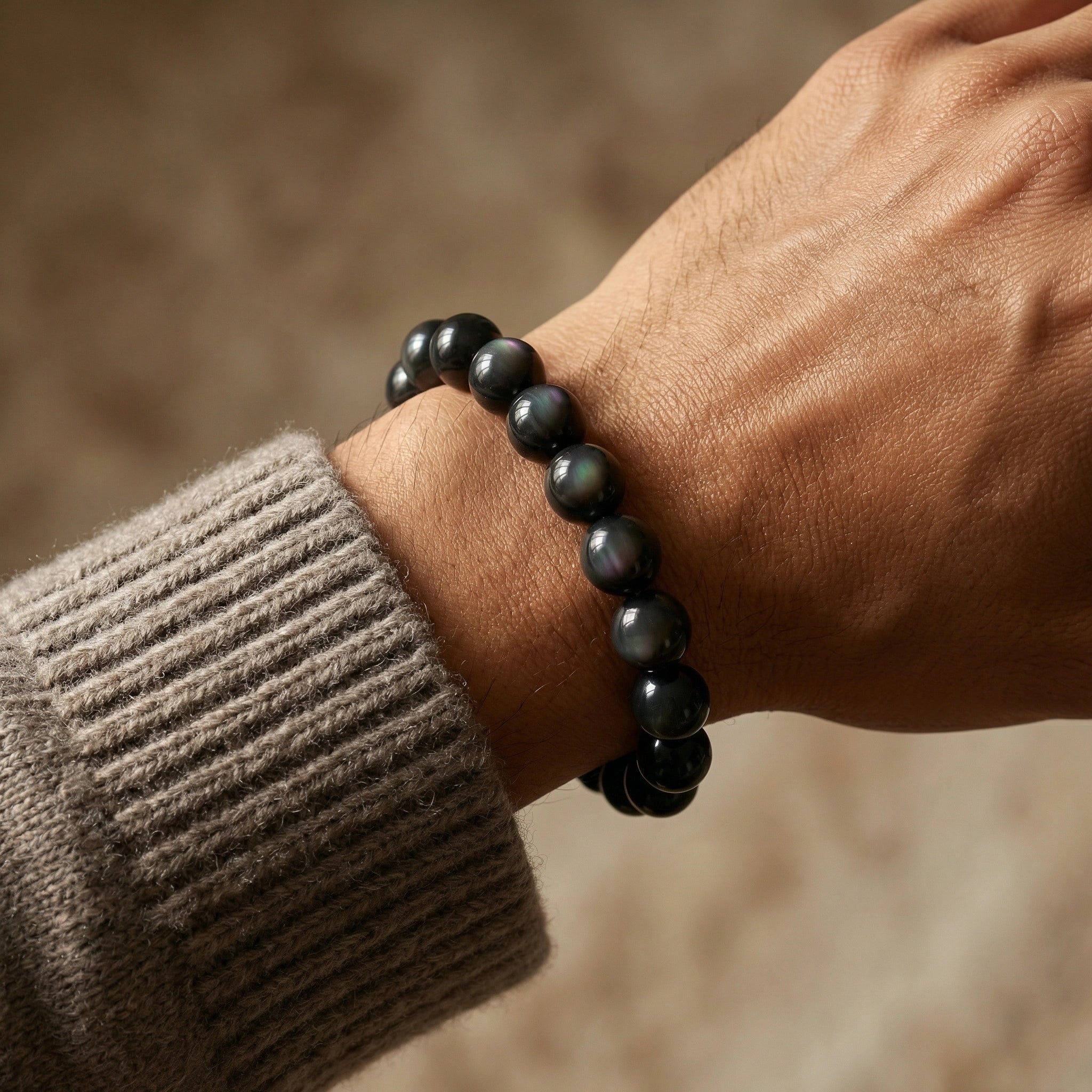 NEEX Rainbow Obsidian Natural Stone Bracelet Reg