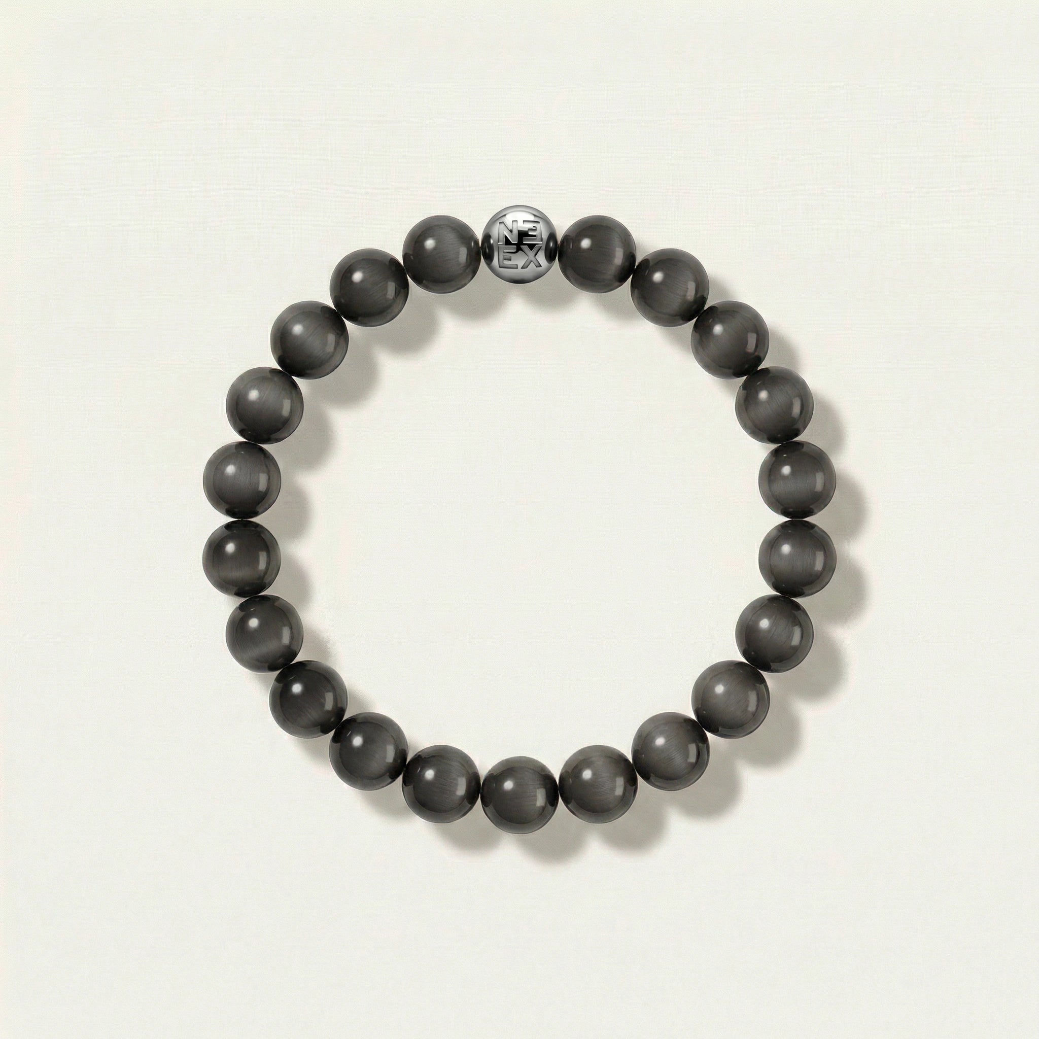 NEEX Silver Sheen Obsidian Natural Stone Bracelet