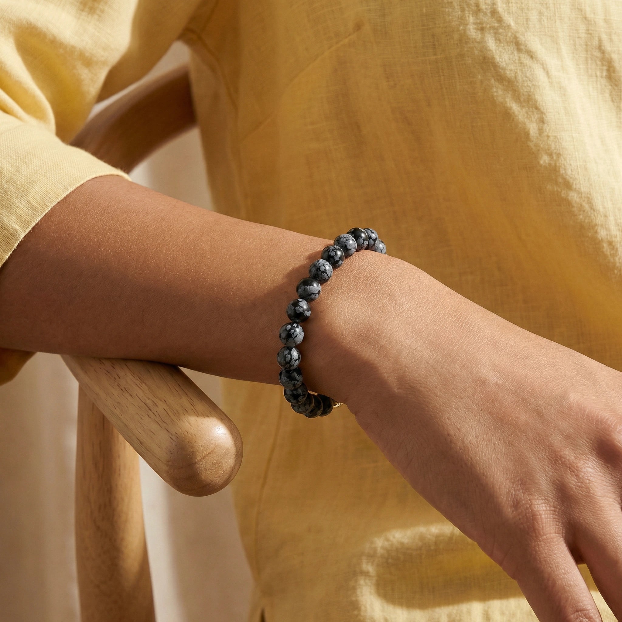NEEX Snowflake Obsidian Bracelet