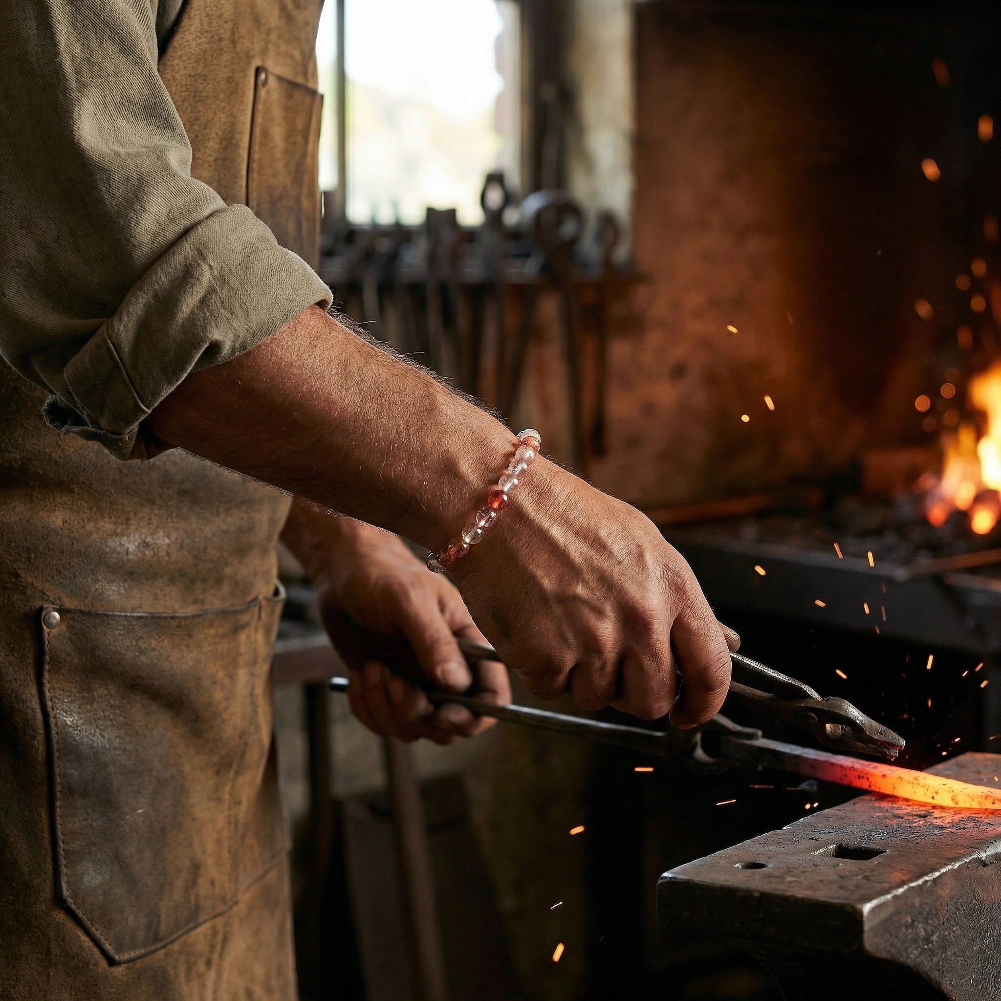 NEEX Fire Iron Quartz Natural Stone Bracelet