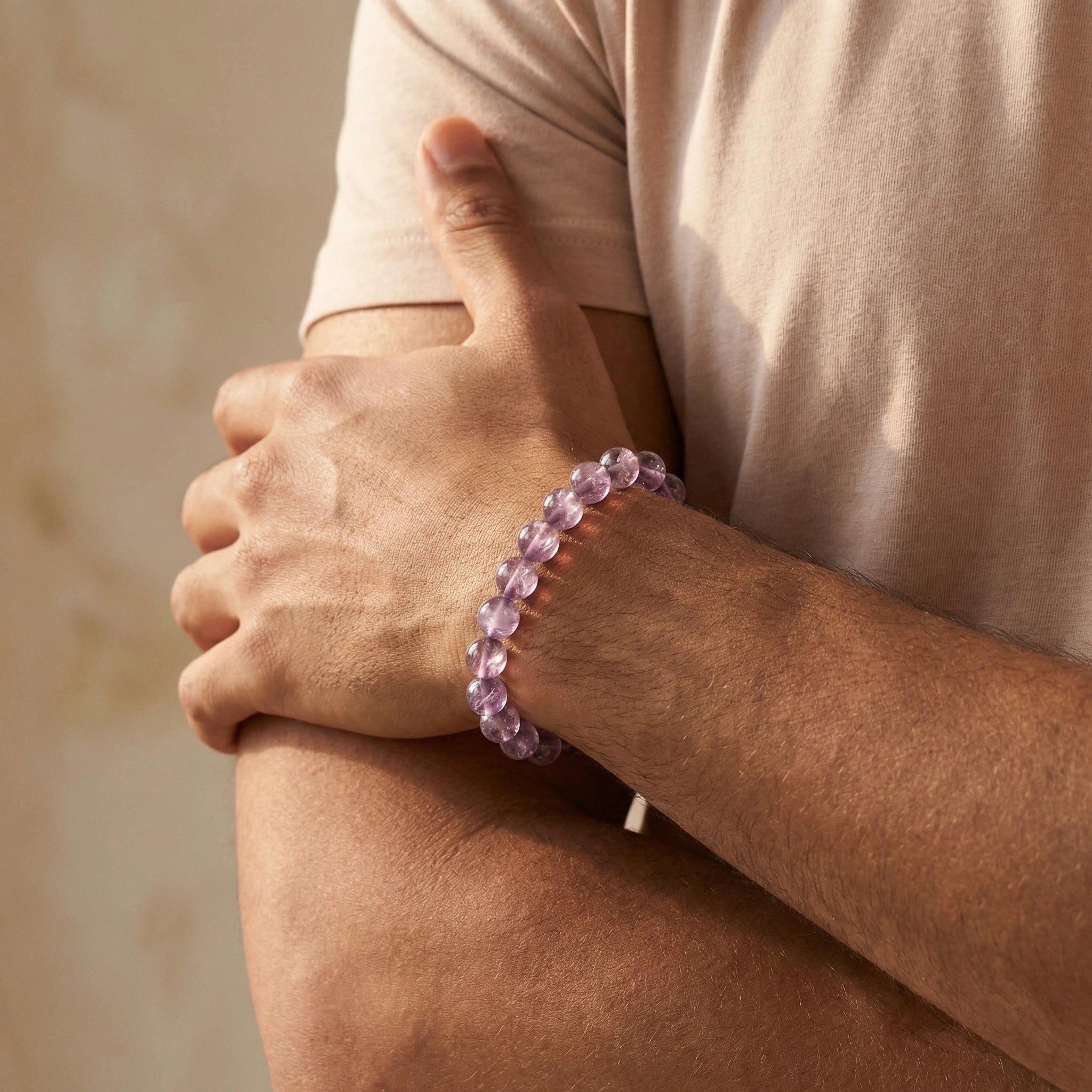 NEEX Pink Amethyst Natural Stone Bracelet