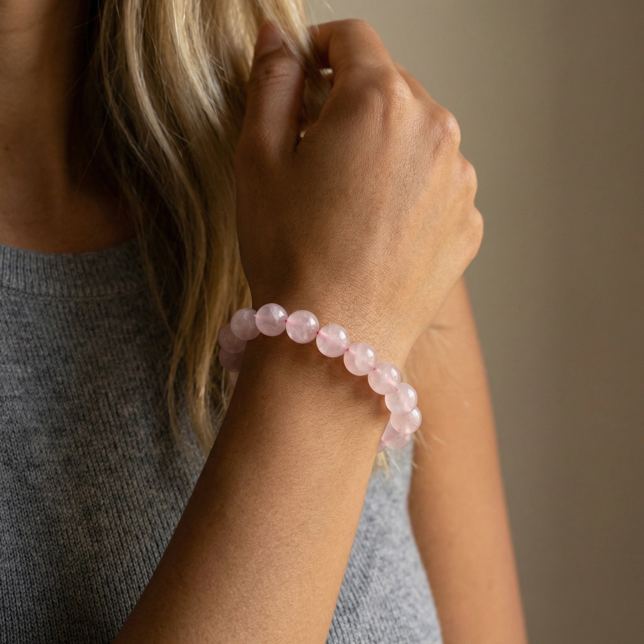NEEX Rose Quartz 8mm Bead Bracelet