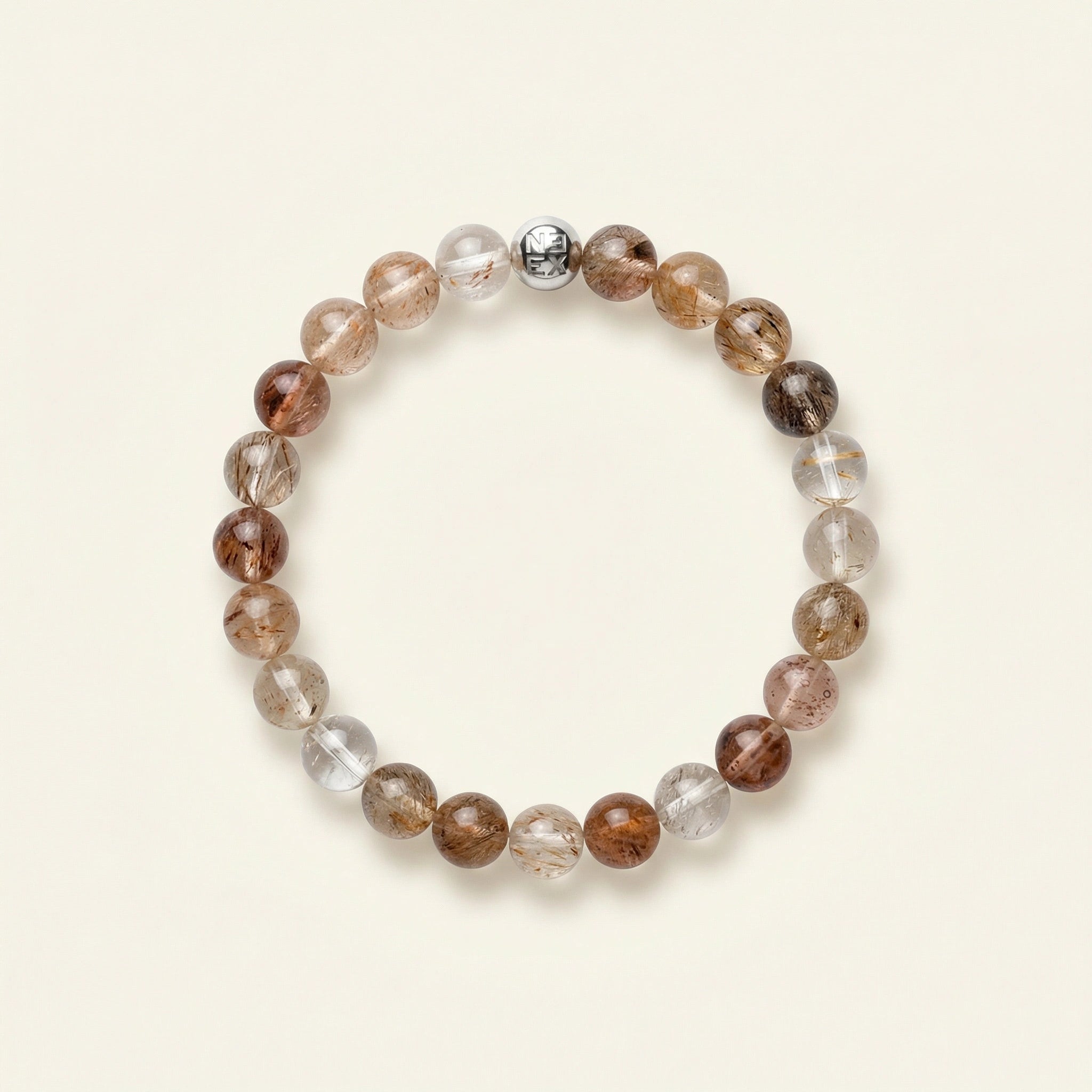 NEEX Brown Rutilated Quartz Natural Stone Bracelet